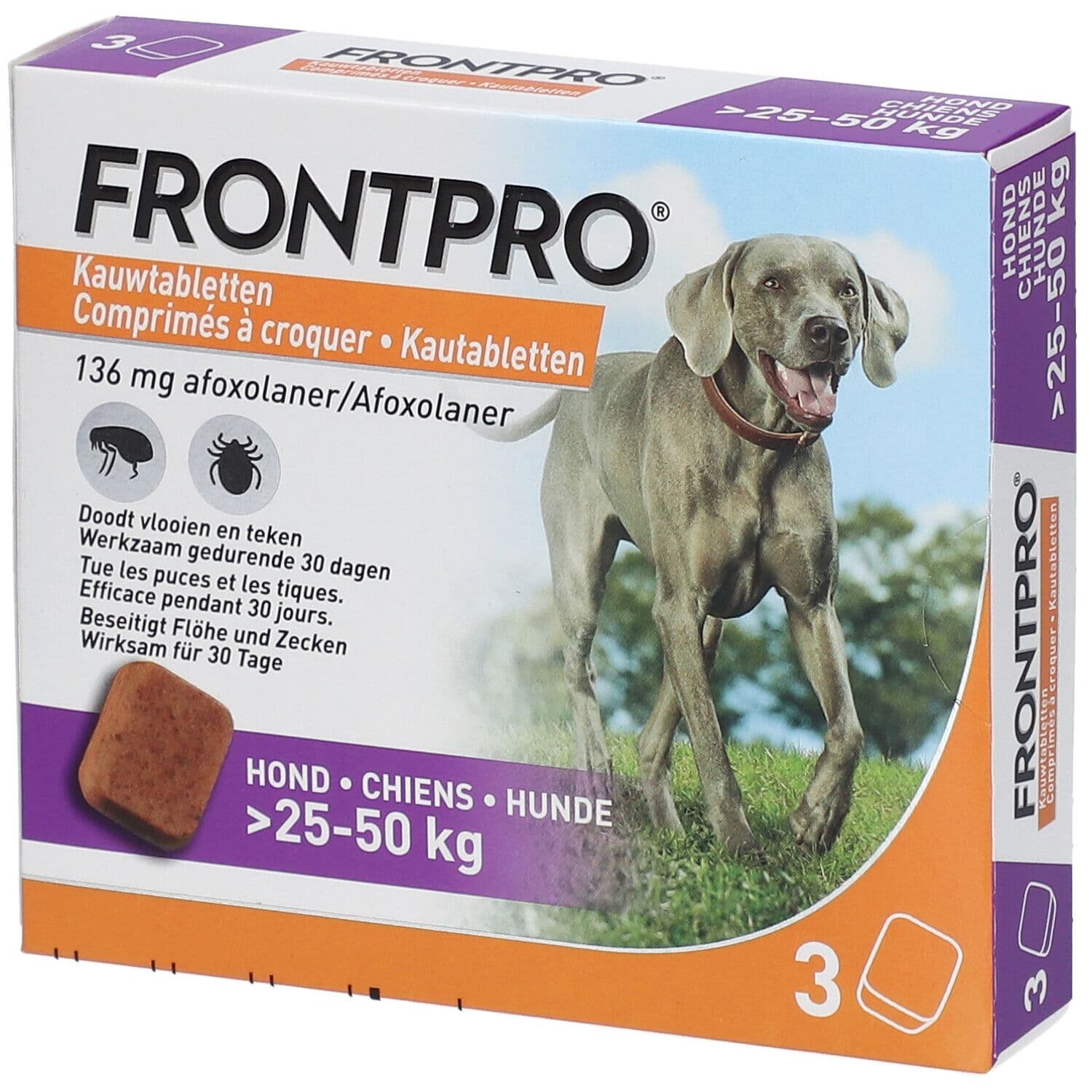 FRONTPRO® Comprimés à Croquer pour Chiens 25-50 kg 3 pc(s) Comprimé(S) À Croquer