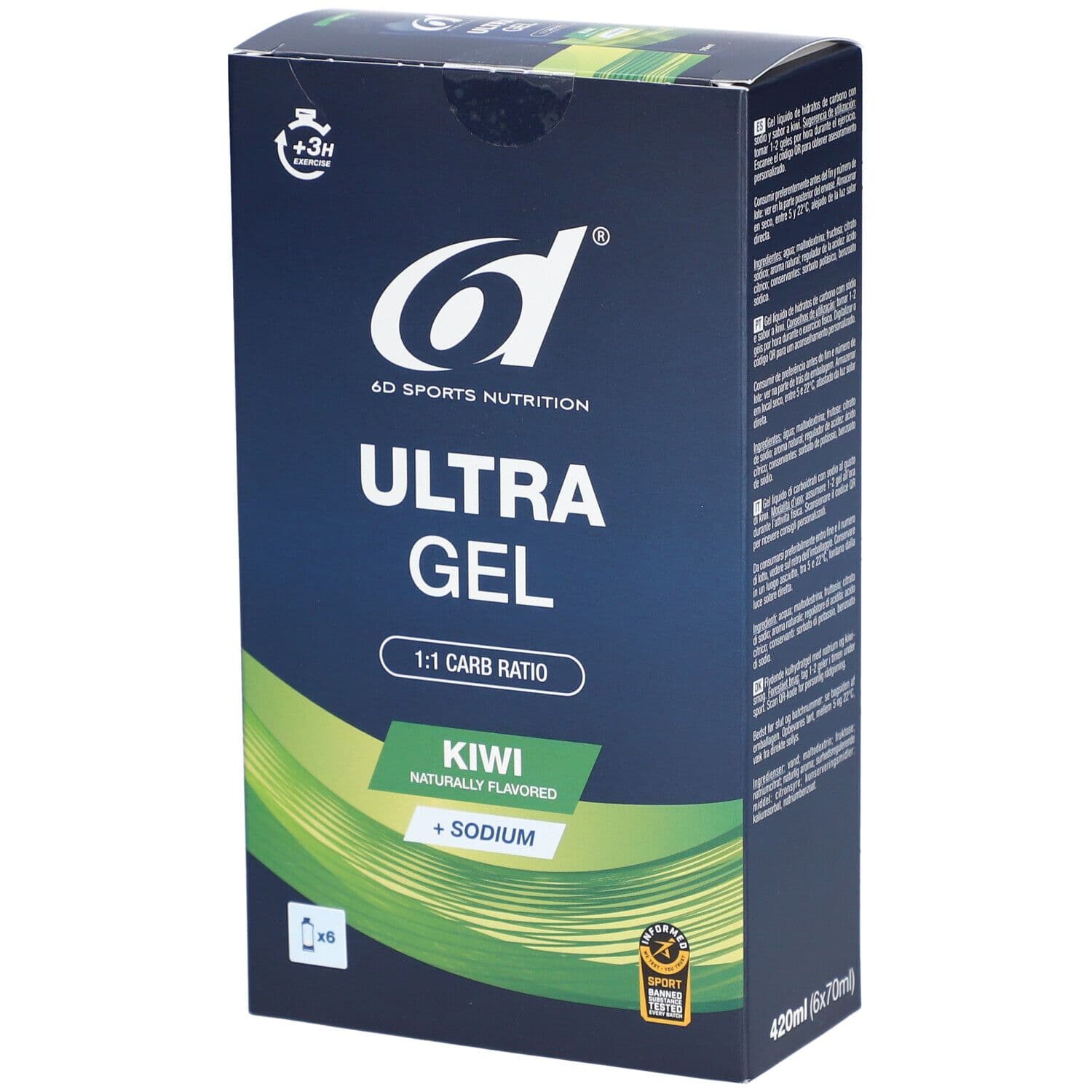 6D SPORTS NUTRITION Ultra Gel Kiwi 6 pc(s) Gel Zum Einnehmen New