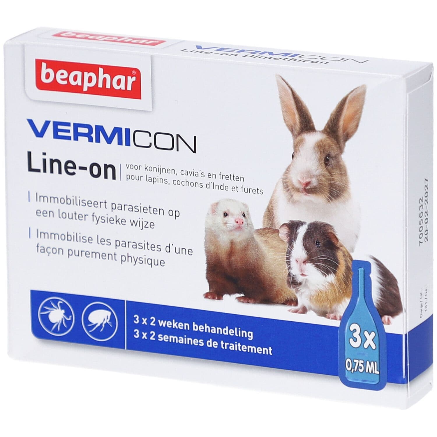 Beaphar® Vermicon Line-On Rongeur 3x0,75 ml Pipette(S) Unidose(S)