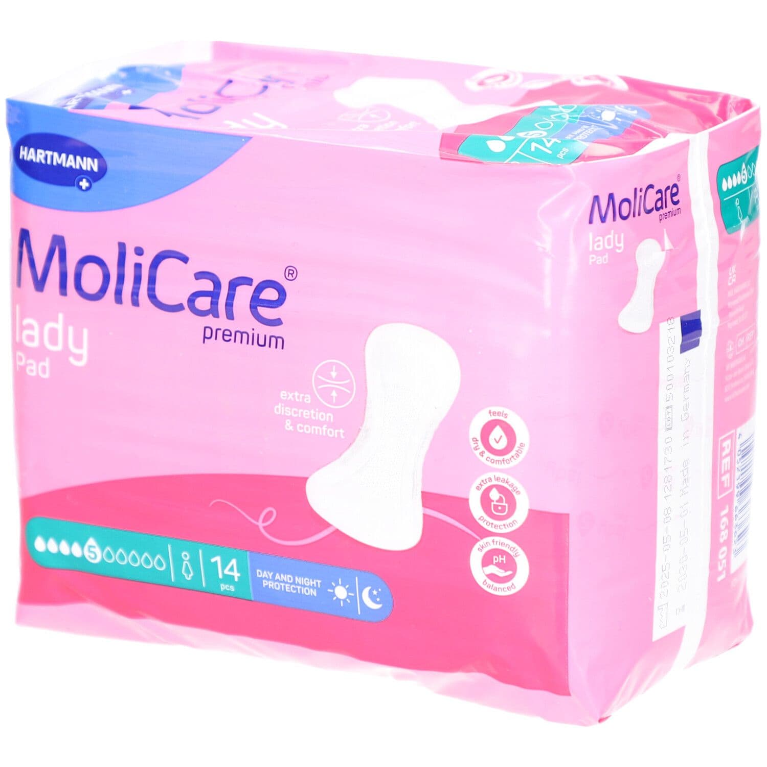 Hartmann Molicare Premium Lady Pad 5 gouttes 43x16cm 14 14 pc(s) Bandage(S)