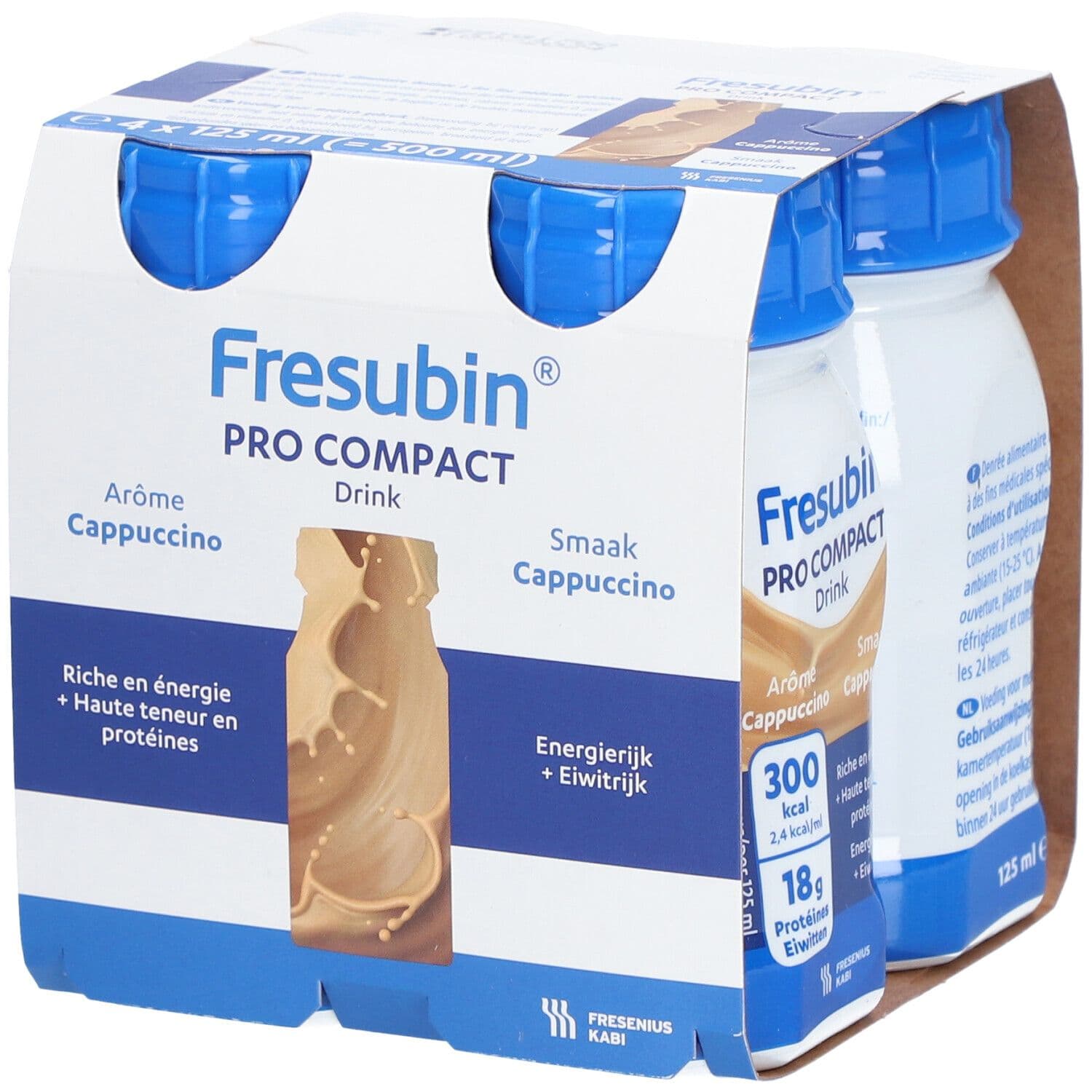 Fresubin PRO Compact Cappuccino – Boisson hypercalorique et hyperprotéinée 4x125 ml Fluide