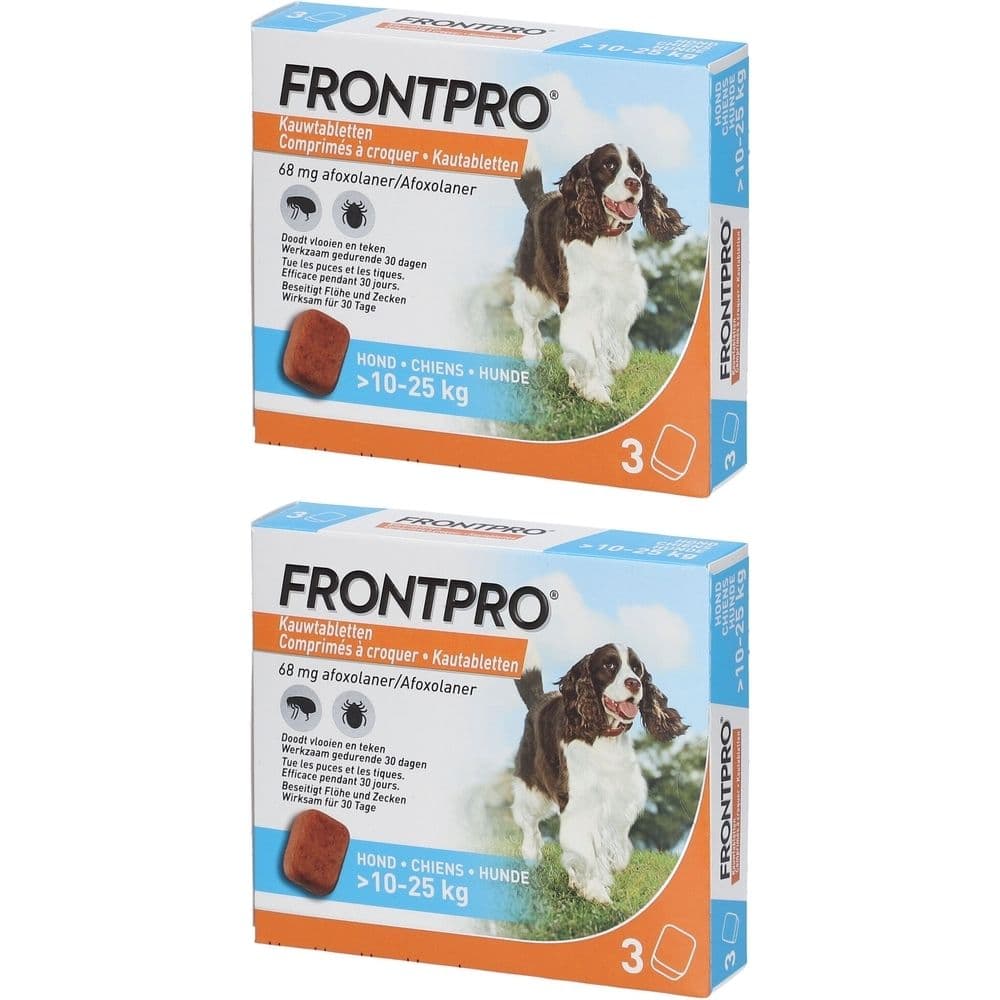FRONTPRO® Kauwtabletten Hond 10-25 kg Duo 2x3 pc(s) Comprimé(S) À Croquer