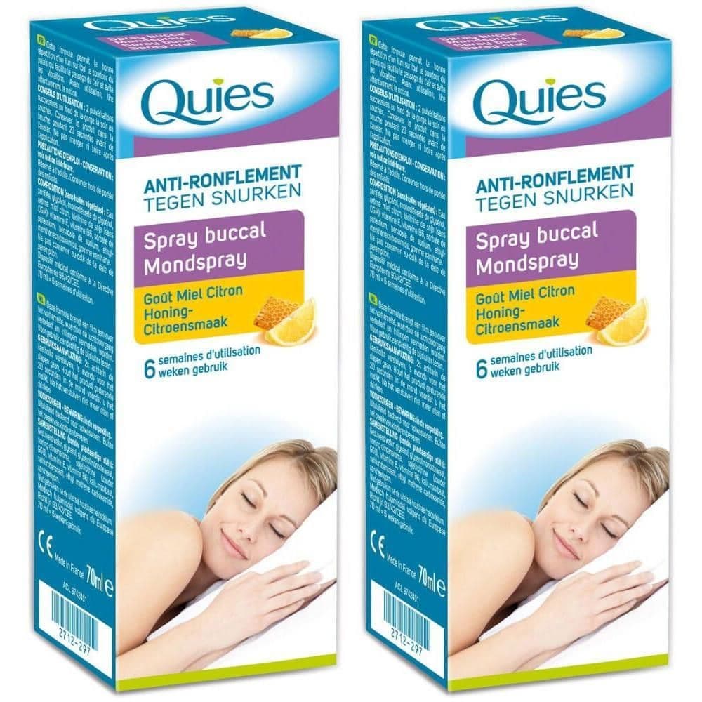 Quies Spray Buccal Anti-Ronflement Miel-Citron 2x70 ml Spray