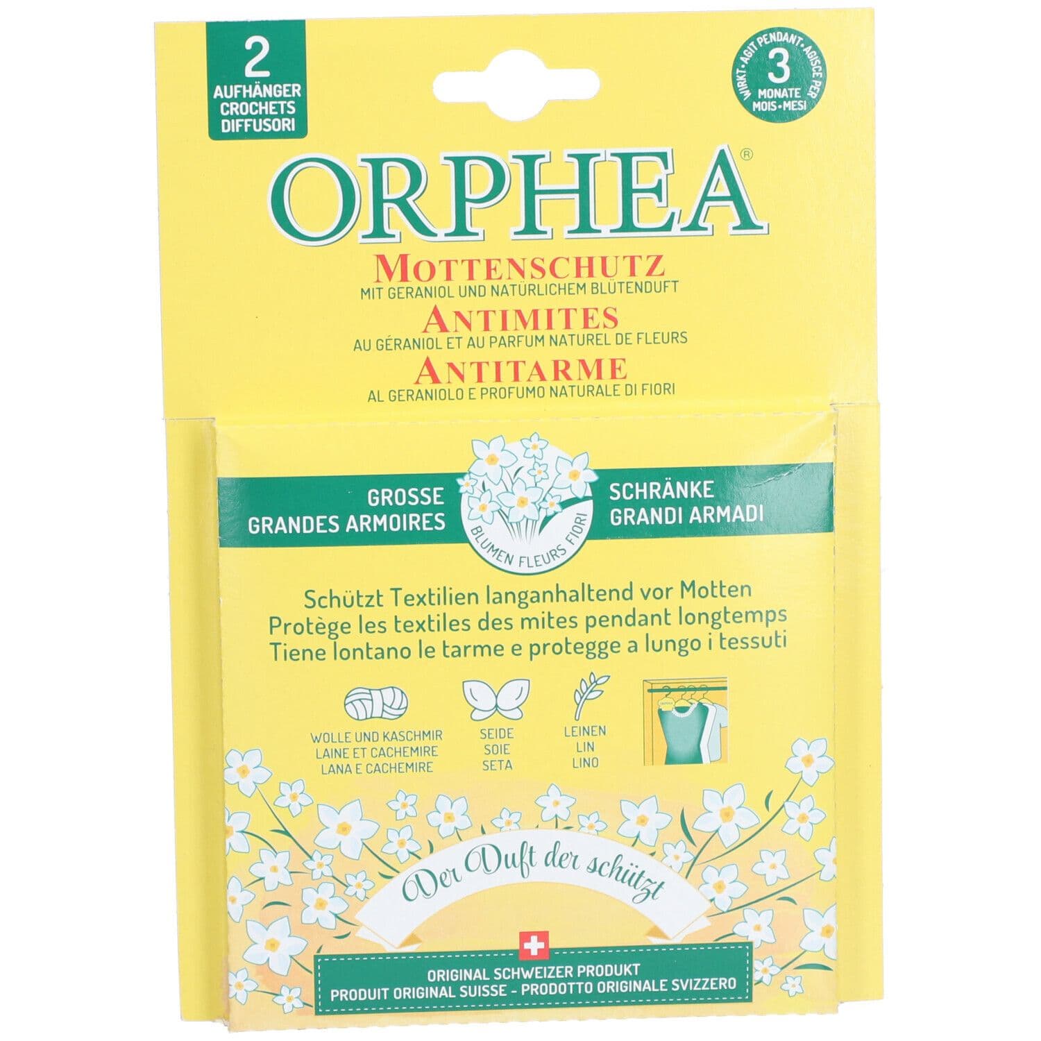 ORPHEA Antimites pour Grandes armoires Géraniol et fleurs 2 pc(s) Autre