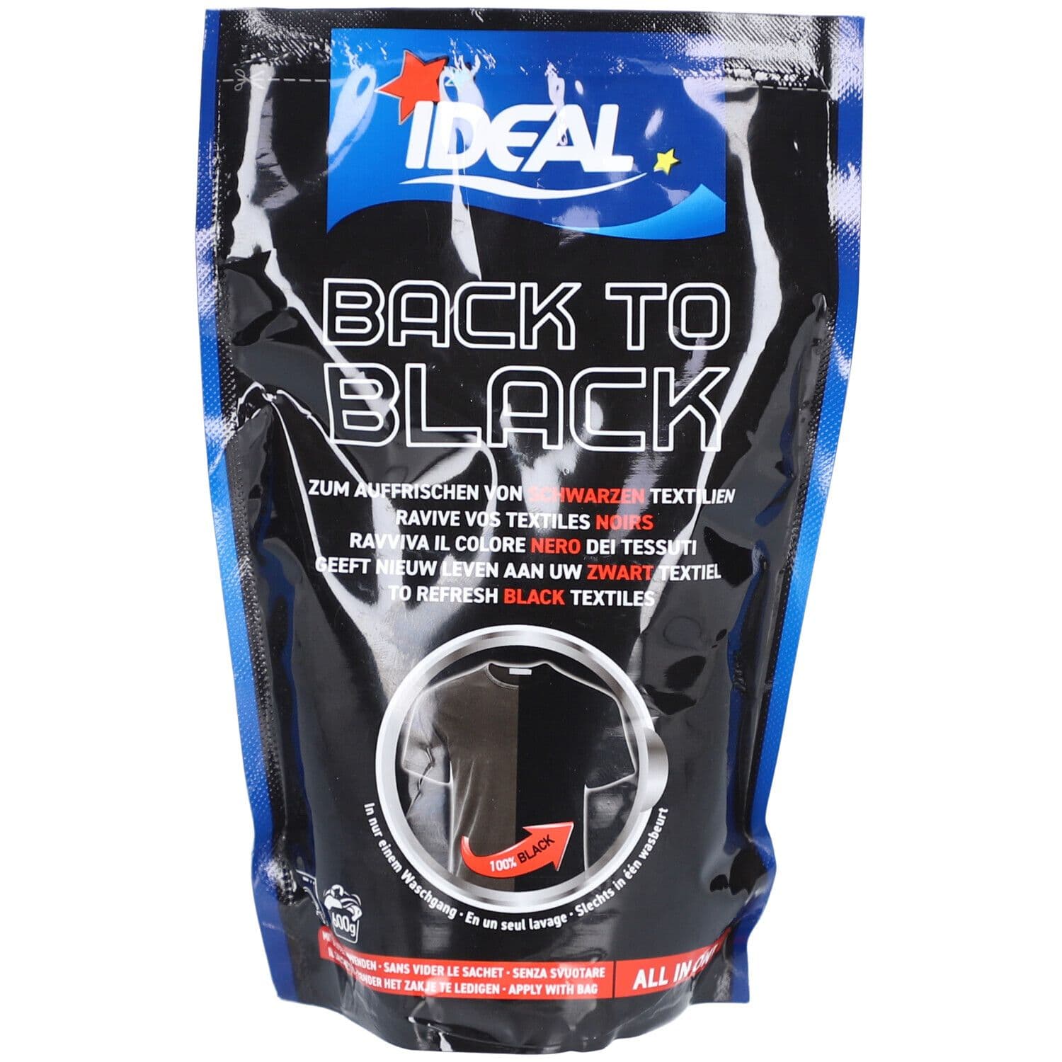 IDEAL Teinture Textile 100% Noir 400 g Poudre