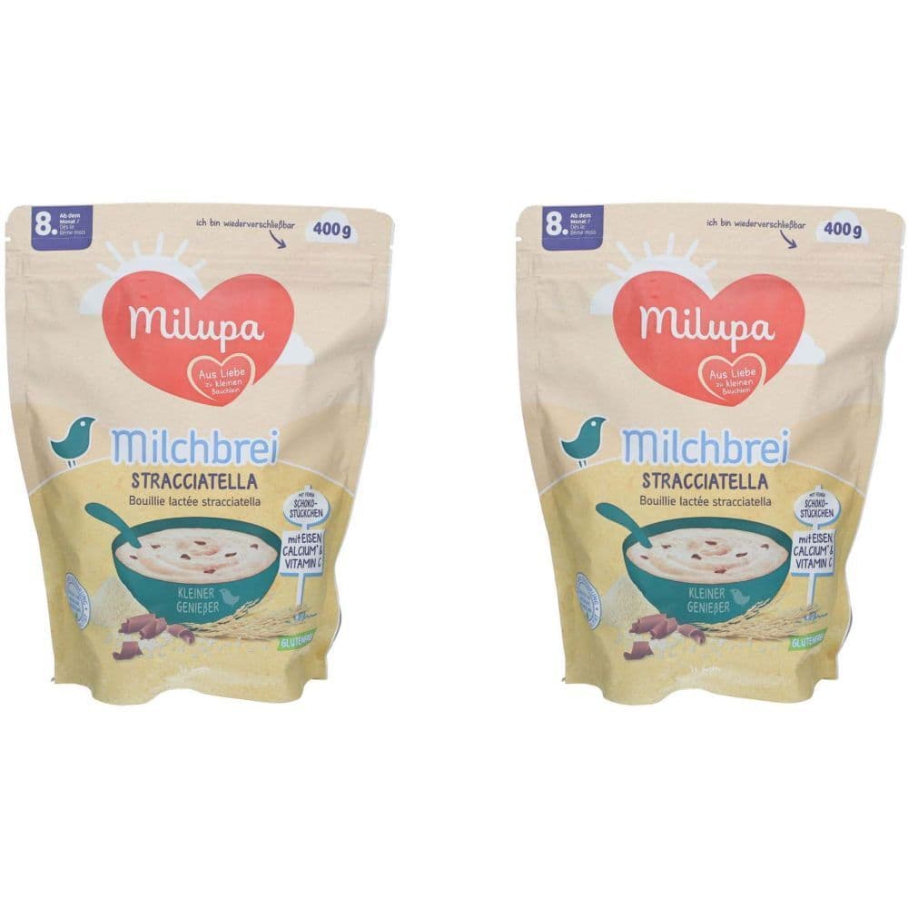 Milupa Bouillie de lait Stracciatella 2x400 g Poudre