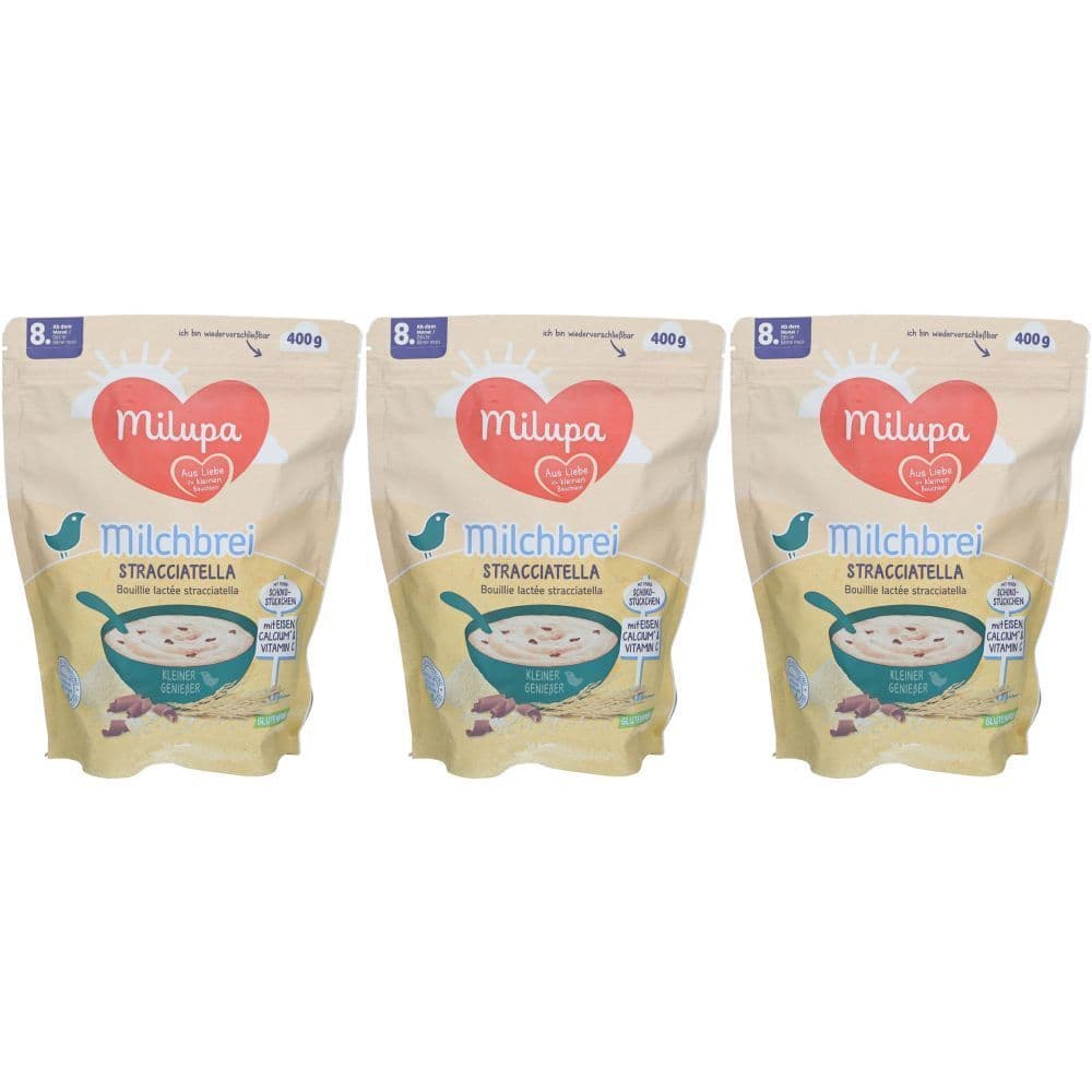 Milupa Bouillie de lait Stracciatella 3x400 g Poudre