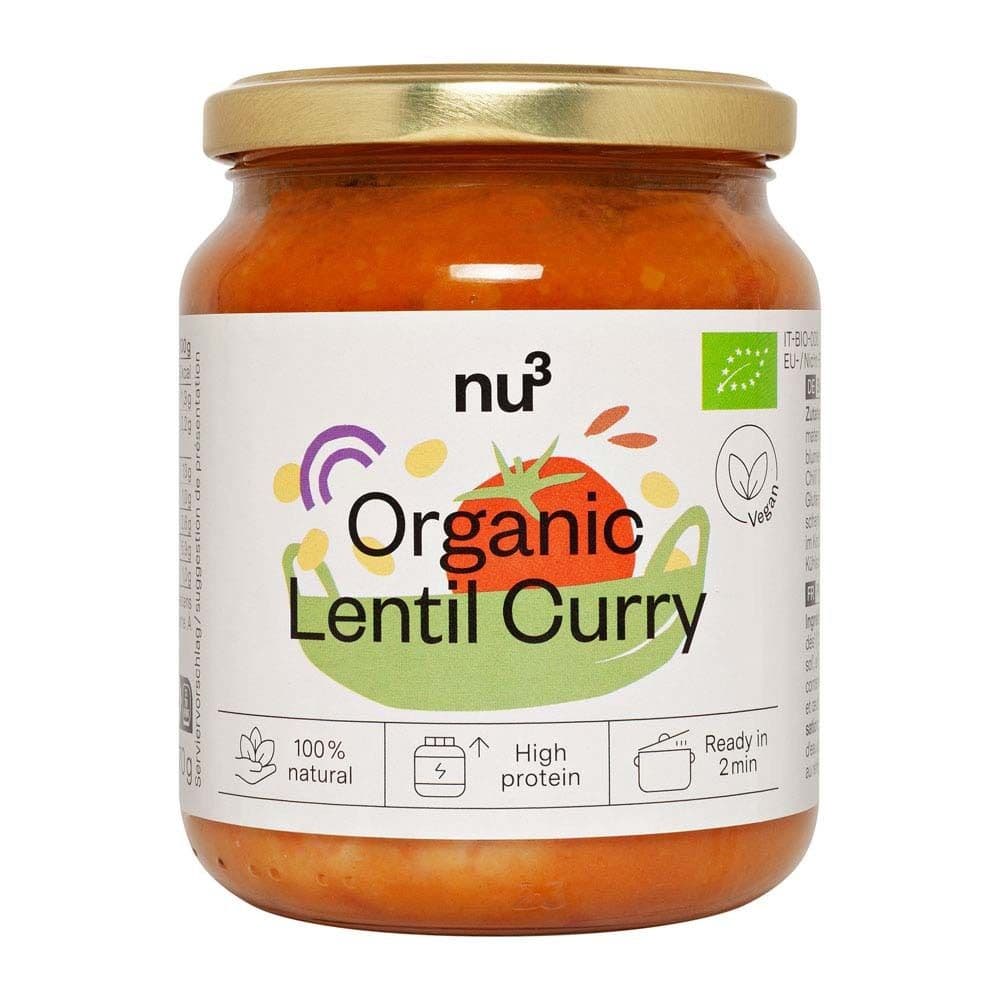 nu3 Curry de lentilles jaunes bio 370 g Repas Prêt À L'Emploi