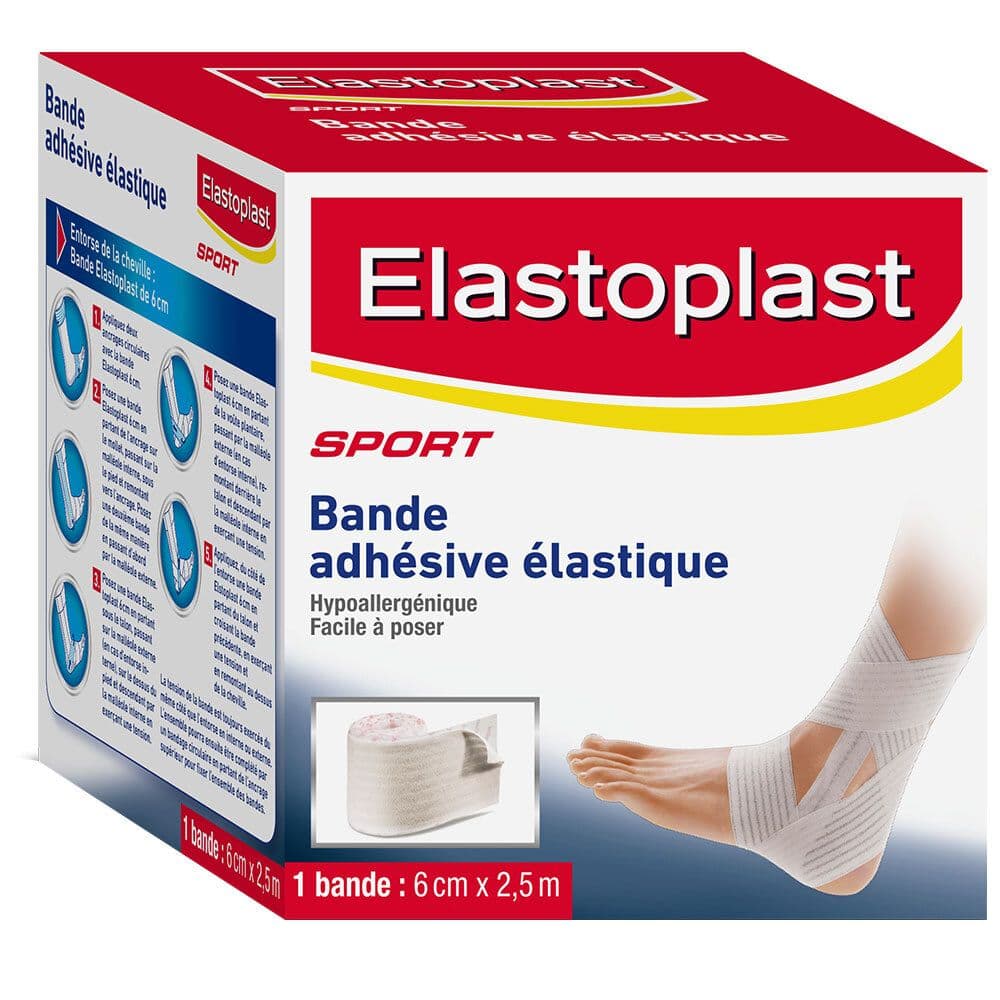 Elastoplast® Sport Bande adhésive élastique 2,5 m x 6 cm Genou 1 pc(s) Serviette hygienique