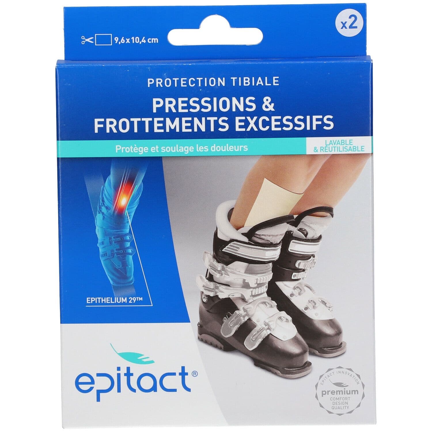 epitact® Protections tibiales Pression & frottements excessifs 2 pc(s) Pansement(S)