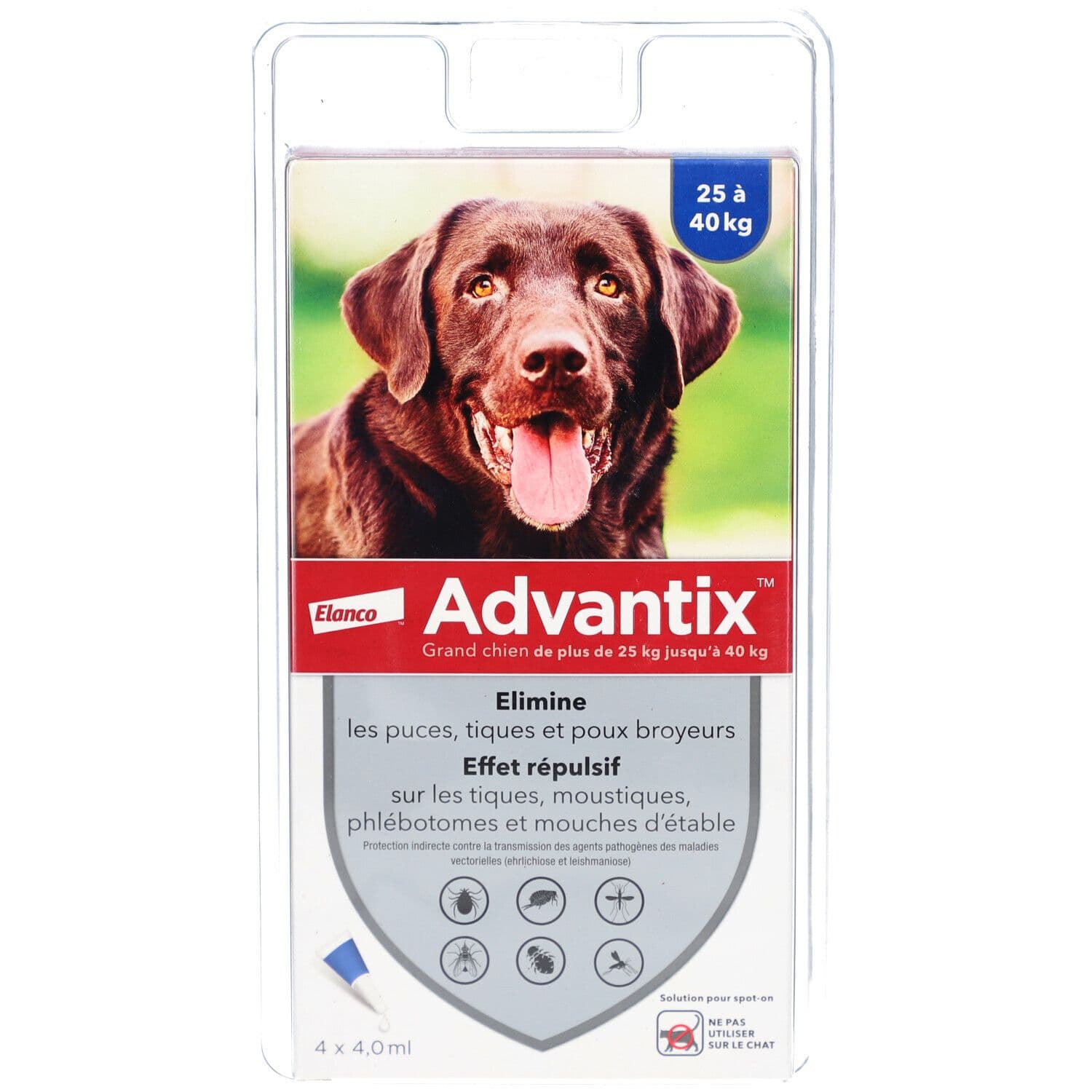 Advantix Grand chien de 25 kg - 40 kg 4 pc(s) Pipette(S) Unidose(S)