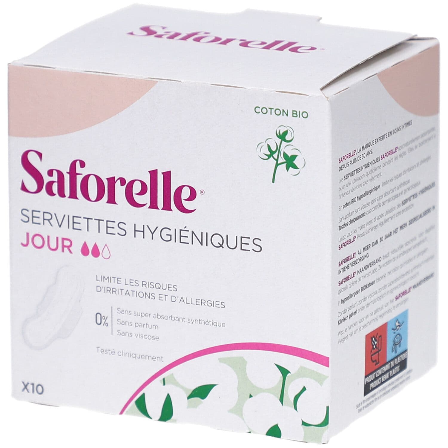 Saforelle® Coton Protect Serviettes Hygiéniques 10 pc(s) Serviette hygienique