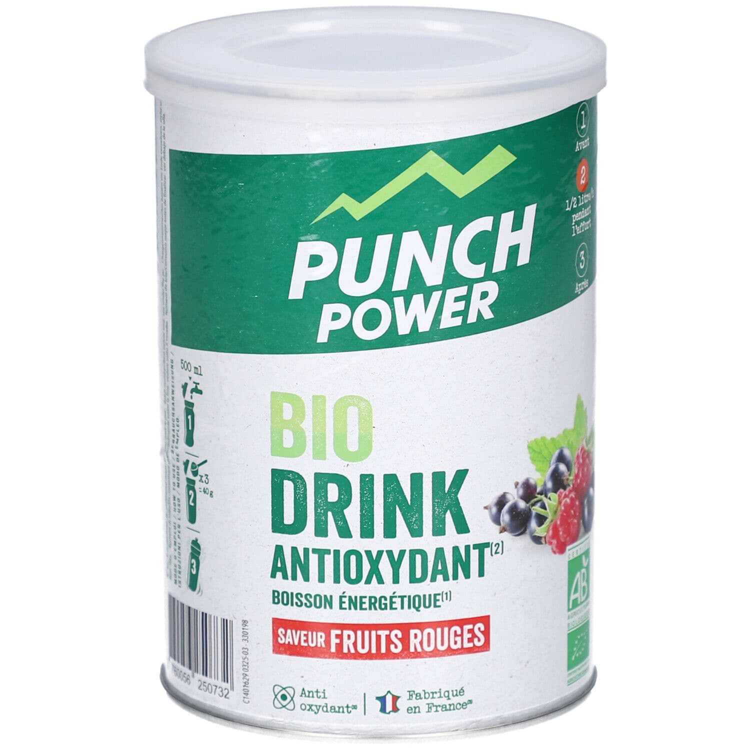 PUNCH POWER Biodrink Antioxydant BIO Fruits Rouges 500 g Poudre