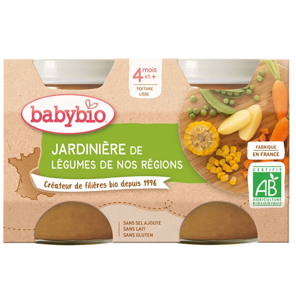 Babybio JARDINIÈRE DE LÉGUMES DE NOS RÉGIONS dès 4 mois 260 g Aliment