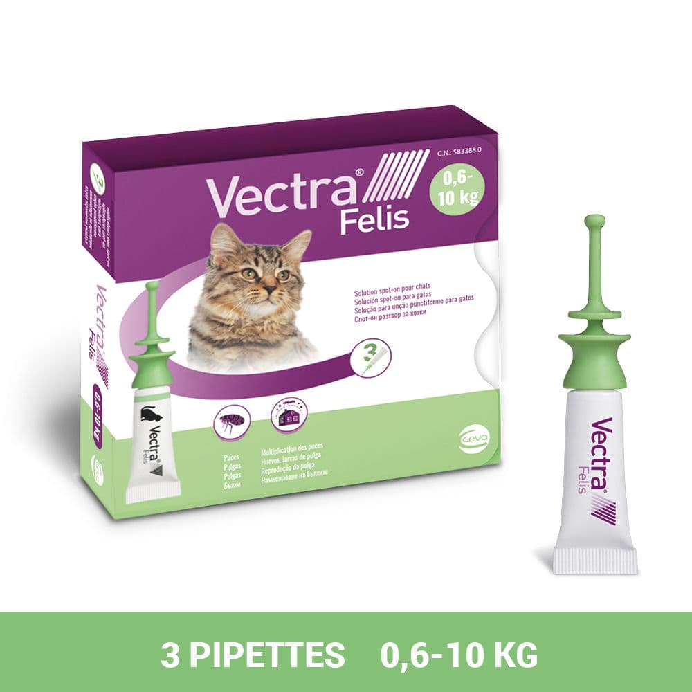 Vectra® Felis solution spot-on pour chats - 3 pipettes 3 ml Pipette(S) Unidose(S)