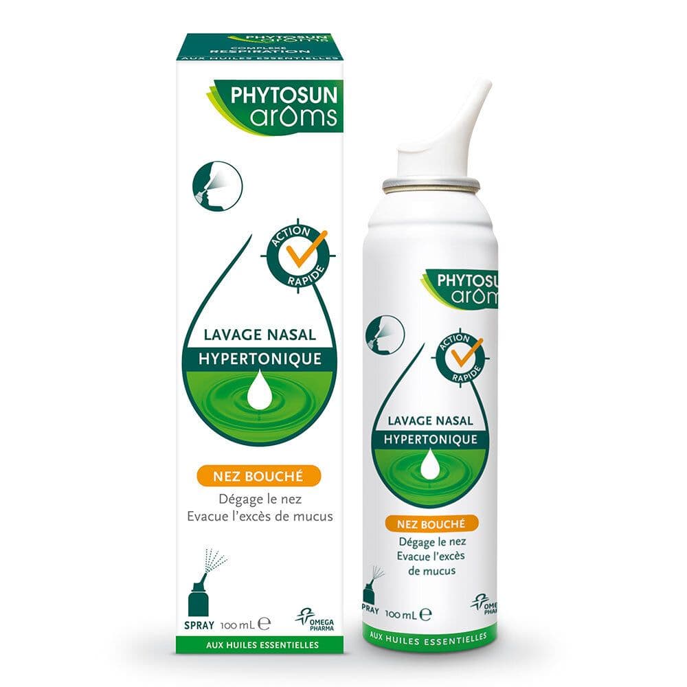 PHYTOSUN AROMS - Lavage Nasal Hypertonique aux Huiles Essentielles Nez Bouché 100 ml Spray