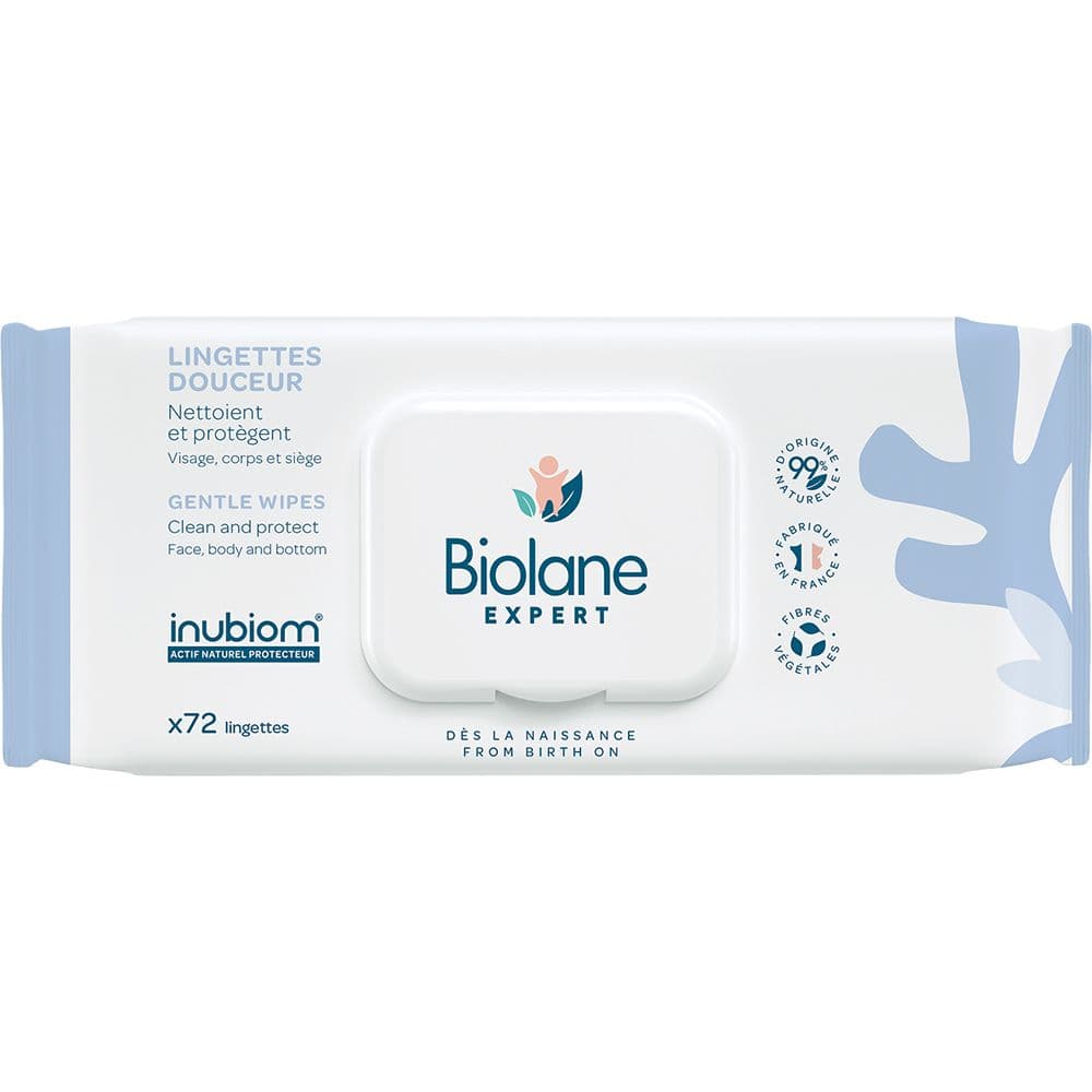 Biolane Expert Lingettes Douceur - Nettoient & Protègent - Peaux Sensibles - 72 lingettes 72 pc(s) Lingette(S)