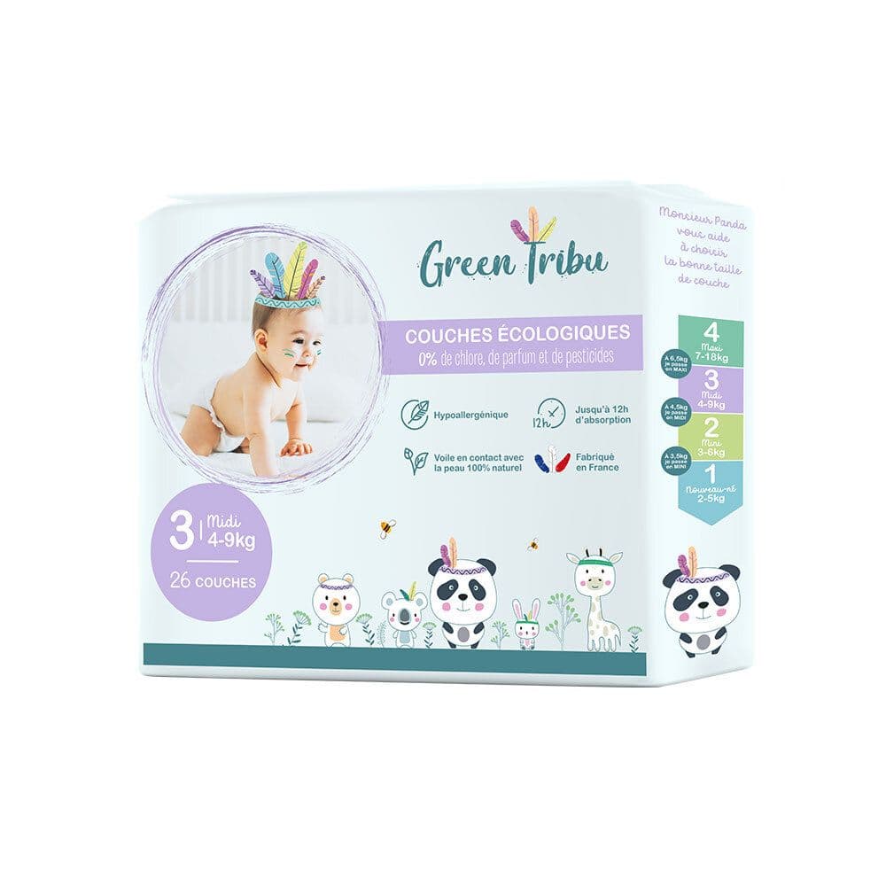 Green Tribu Couches Écologiques Bébé Mini Taille 3 26 pc(s) Couches