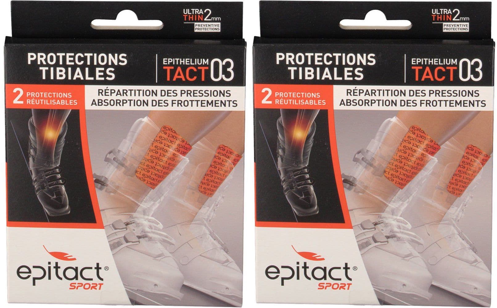 epitact® Sport Protections tibiales 7 x 9,5 cm 2x2 pc(s) Pansement(S)