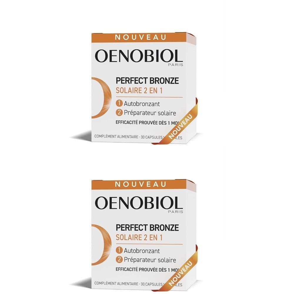 OENOBIOL - PERFECT BRONZE SOLAIRE 2 EN 1 - Autobronzant & préparateur solaire - NOUVEAU - Efficacité prouvée dès 1 mois¹ - Programme 1 mois - 30