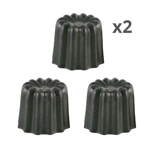 Lot de 6 moules à canelés en aluminium anti-adhésif 5,5 cm Patisse