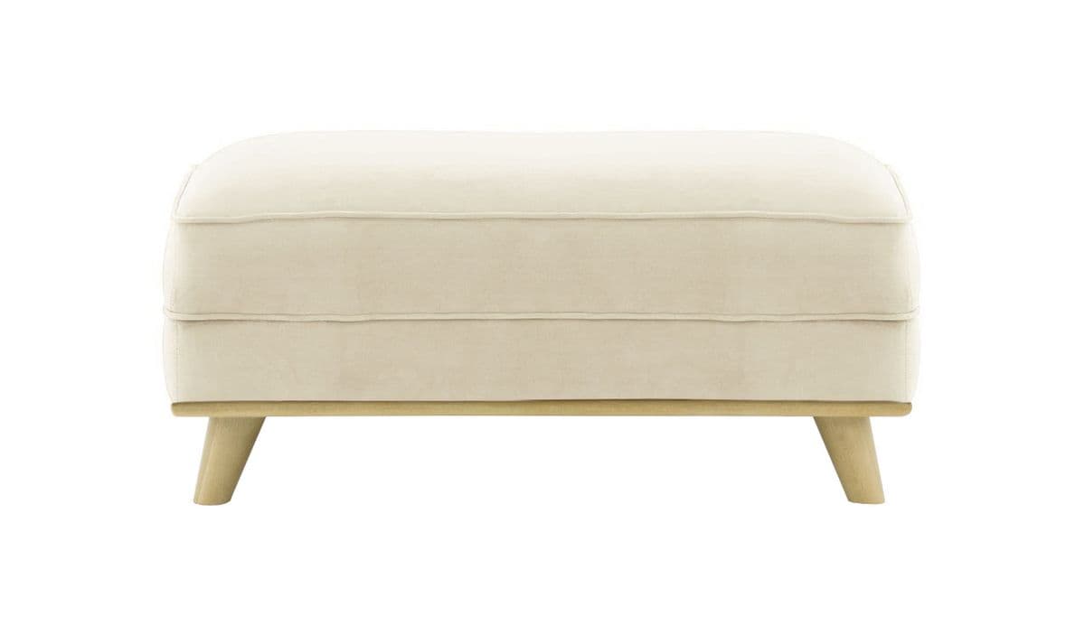 Pouf Farrow, beige clair - Velluto 2, Couleur des pieds: Noir wax