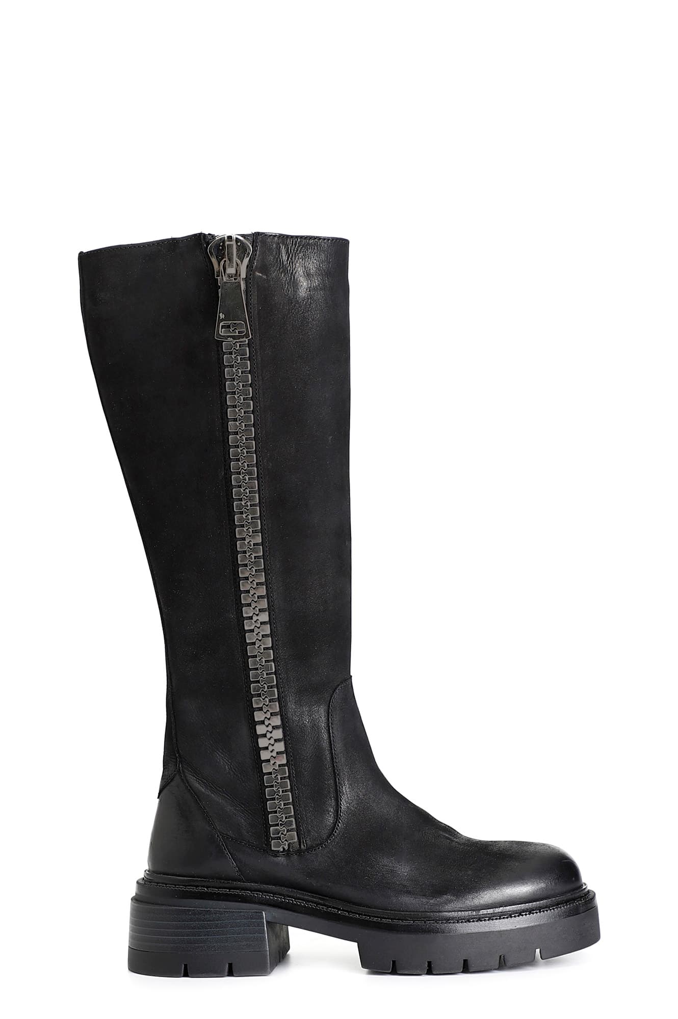 botte en nubuck à zip maxi black 41