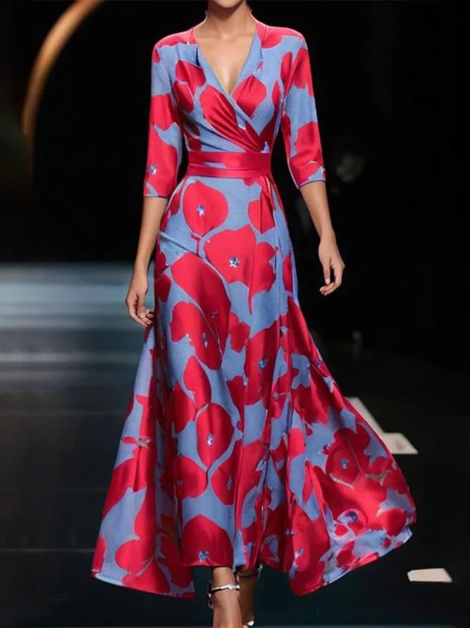 Robes Décontracté Floral Été Polyester Coupe Régulière Demi Manche Trapèze Élasticité moyenne Non pour Femmes