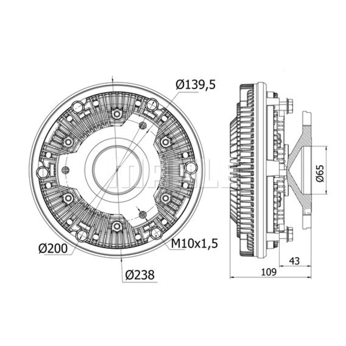 Embrayage, ventilateur de radiateur MAHLE CFC 12 000S