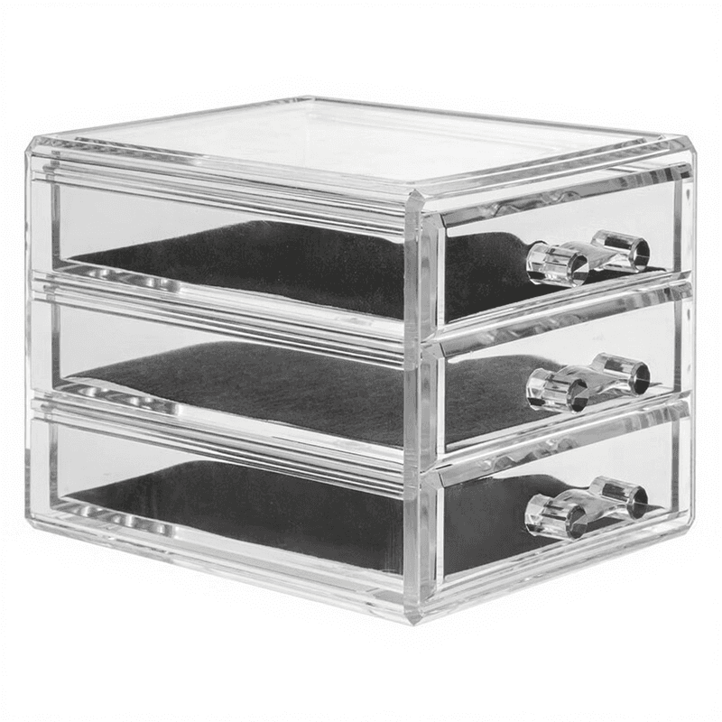 5five Boîte de Rangement pour Bijoux à 3 Tiroirs - Petite - 15,3 x 12,1 x 10,7 cm