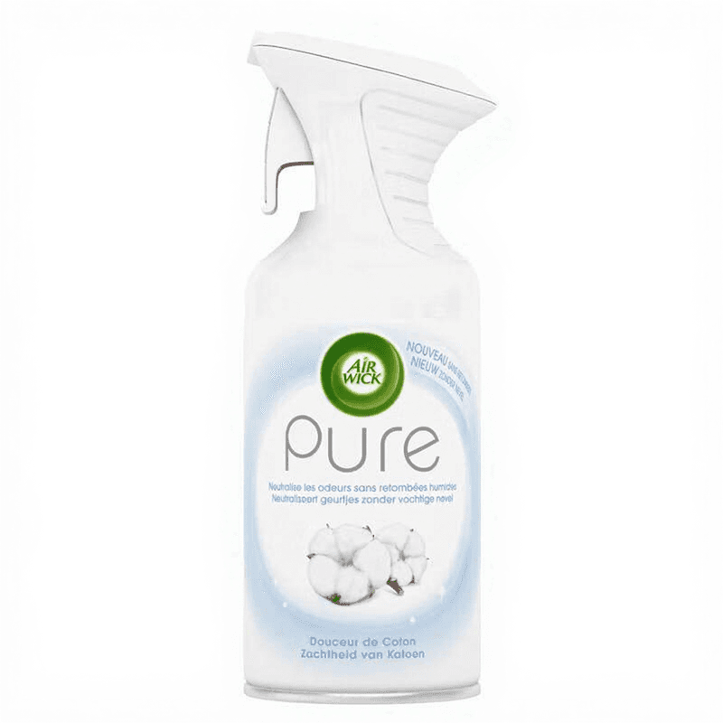 AIR WICK Pure Spray désodorisant neutralise les odeurs sans retombée humide Douceur de Coton 250 ml