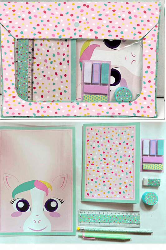 Kit de Papeterie Licorne - Rose