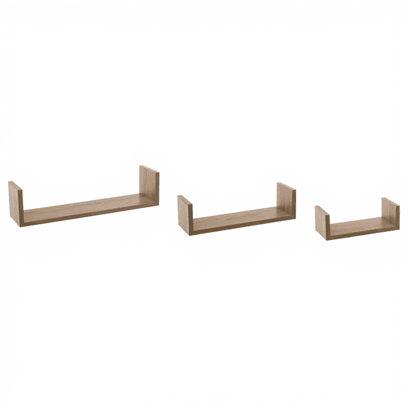 5five Lot de 3 étagères murales Fixy effet bois naturel en MDF bois clair