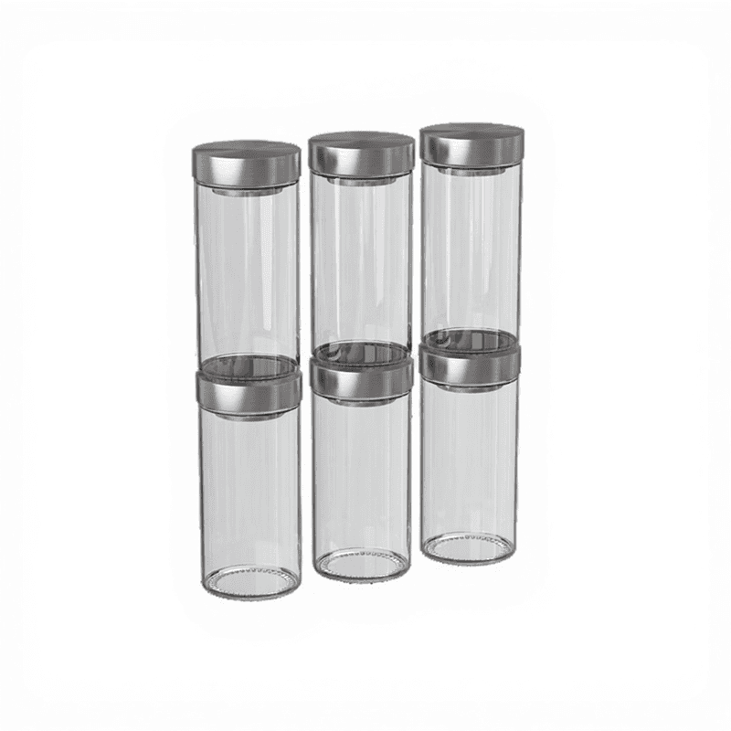 5five Lot de 6 pots à épices en verre - Transparent