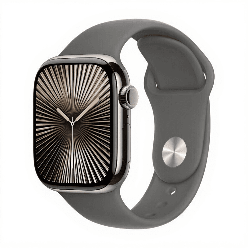 Apple Watch Series 10 Montre connectée 42 mm Cell TC naturel - Bracelet sport gris pierre taille S/M