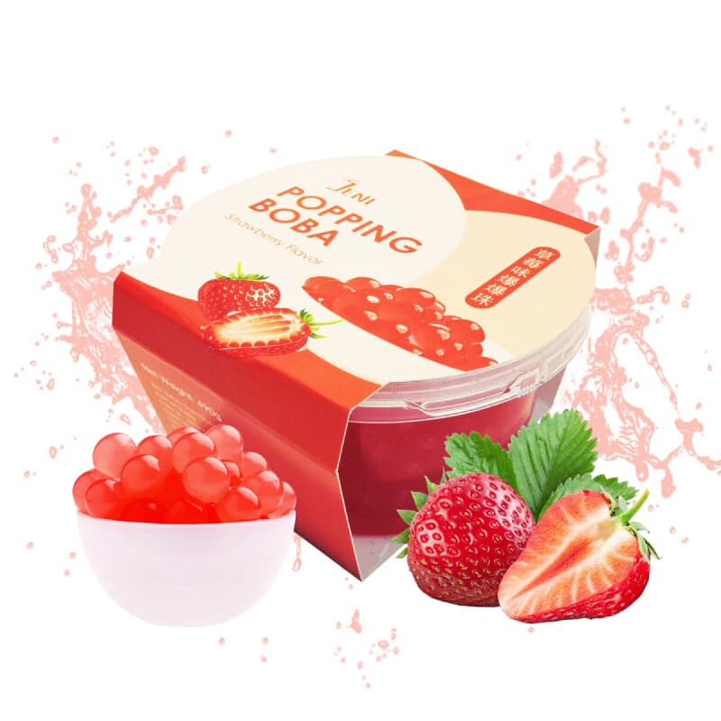 JENI Perles Popping Boba saveur fraise - 490 g