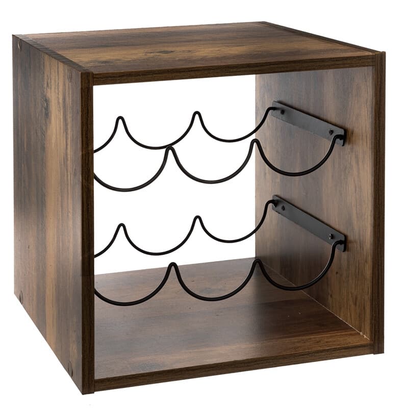 5five Mix'n Modul Porte-bouteilles Marron et noir Panneau de particules et métal L 31 x l 31 x H 31 cm