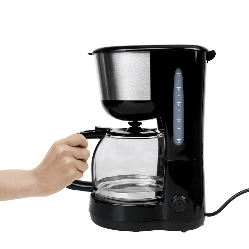 Aigostar cafetière et théière 1,25 L, noire, maintien au chaud, interrupteur unique
