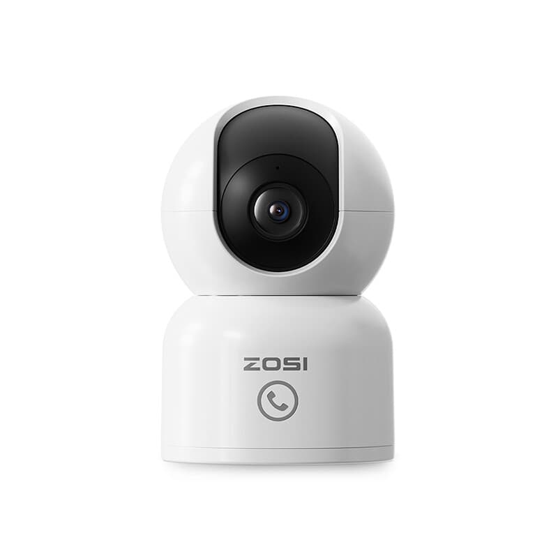 ZOSI C518 Caméra de sécurité intérieure 2 MP - Moniteur pour bébé et caméra pour chien avec fonction panoramique/inclinable à 360°, Wi-Fi