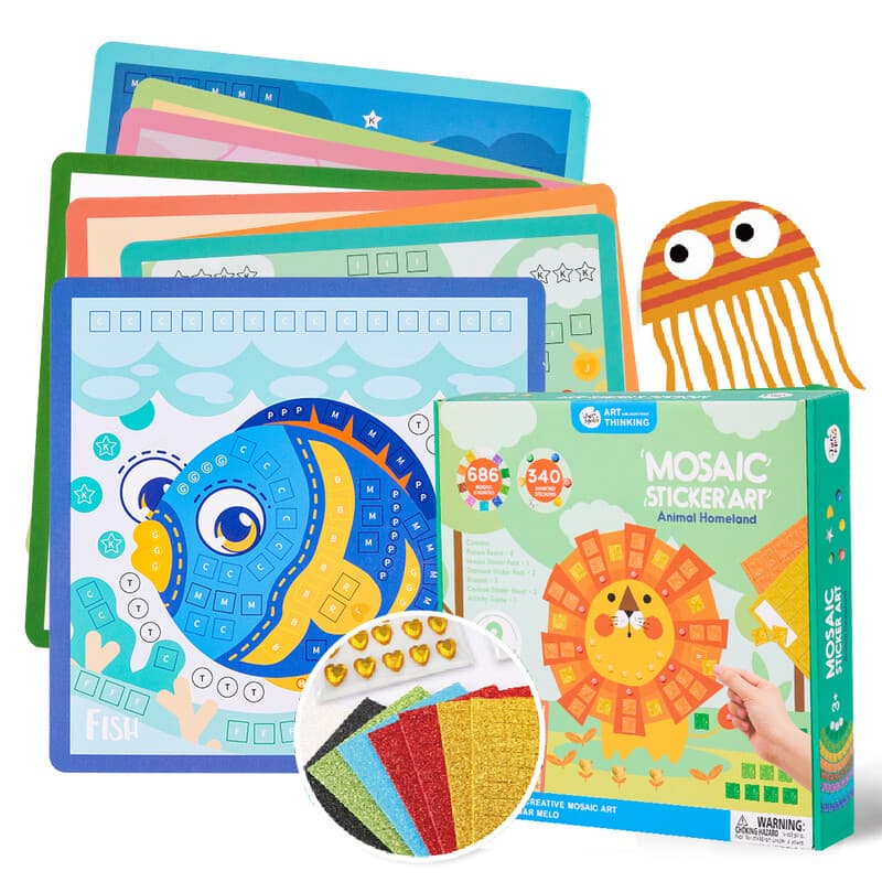 Jar Melo Kit de stickers Mosaic - Terre des animaux