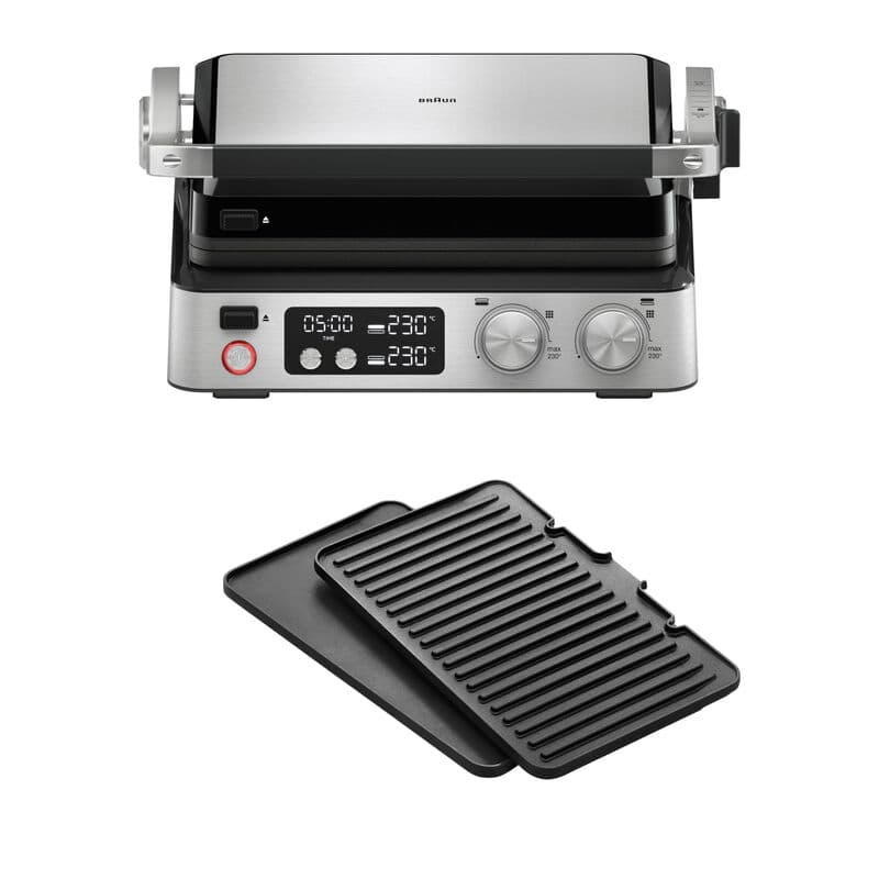 BRAUN MultiGrill 7, Grill Multifonctions 2000W, CG7040, Noir/Inox