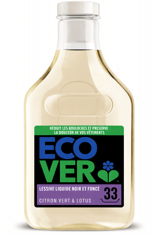 ECOVER Lessive liquide pour couleurs foncées parfum citron vert & lotus 33 lavages - 1,5 L