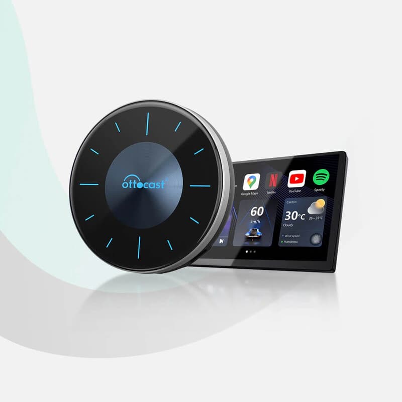 OTTOCAST P3 Boîtier IA CarPlay - Adaptateur vidéo CarPlay, adaptateur CarPlay sans fil Android Auto, prise en charge sortie HDMI, regarder YouTube