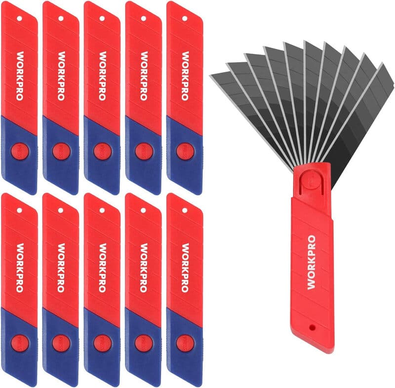 WORKPRO Lot de 100 lames de cutter sécables en SK5 - 18 mm