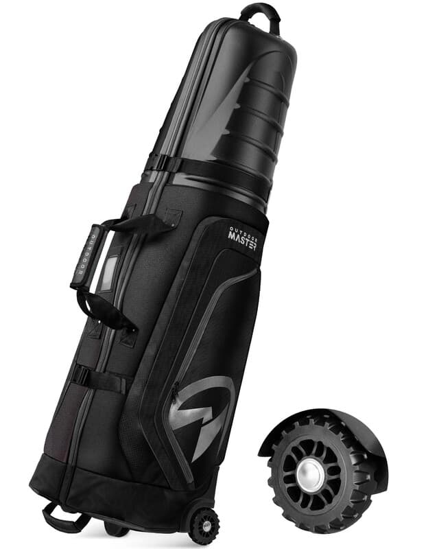 OutdoorMaster Sac de voyage semi-rigide avec roulettes pour clubs de golf - Gris/noir