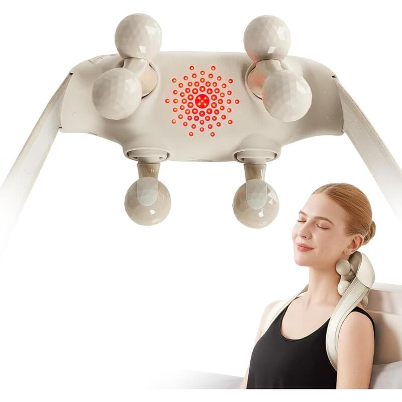 SKG H7 Ultra Appareil de massage pour le cou et les épaules avec massage par pétrissage rotatif et moxibustion à lumière rouge. Soulagement des