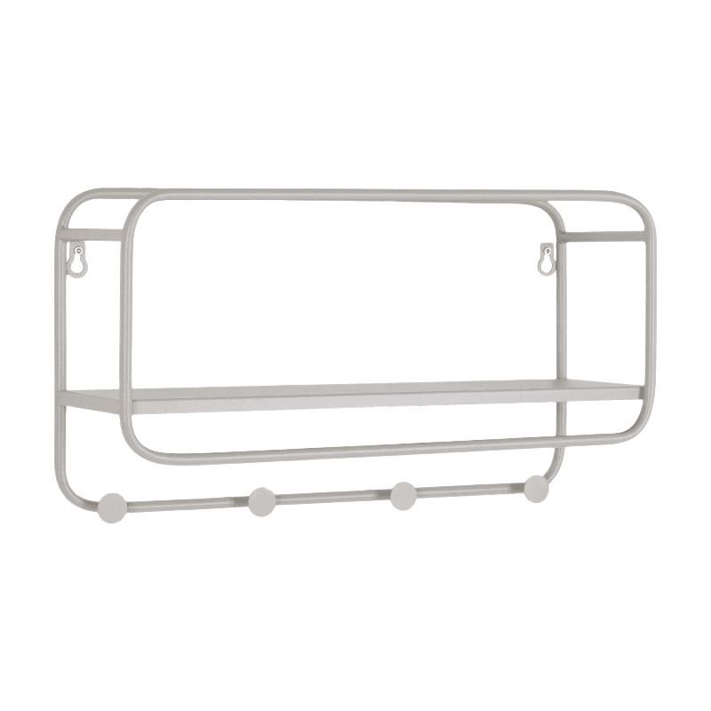 HOUSE NORDIC Porte-manteaux mural en acier gris - 45 x 15 x 25 cm