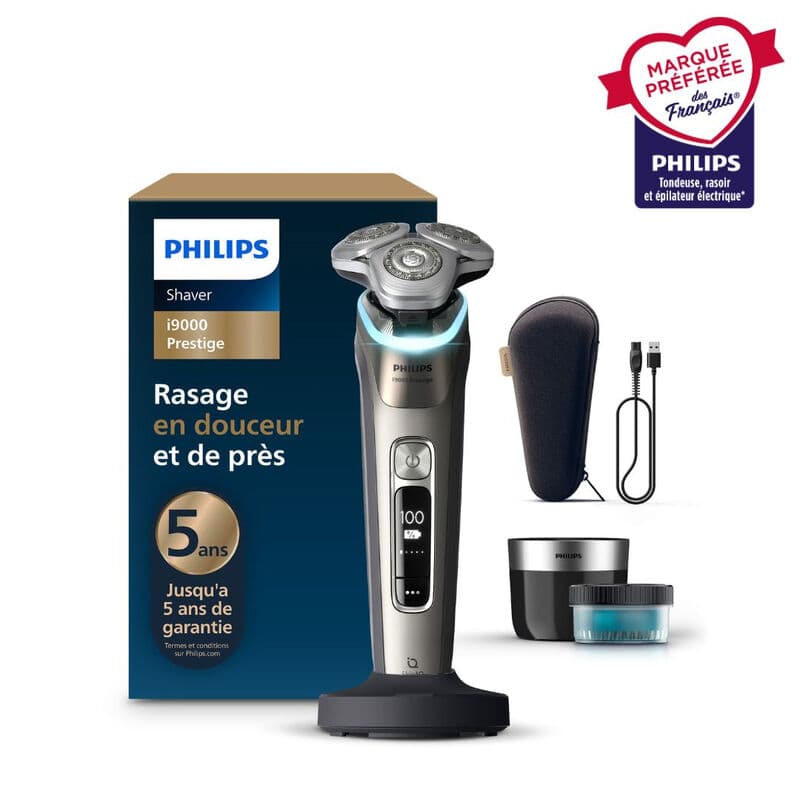 Philips XP9203/30 Rasoir électrique avec système Triple Lift & Cut, lames rotatives 360° Dual SteelPrecision, capteur Pressure Guard, Quick Clean