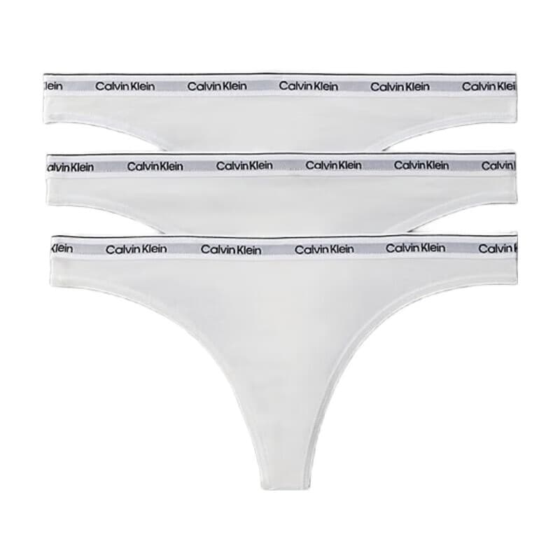CALVIN KLEIN Icon Logo Thongs 3 Pack White L