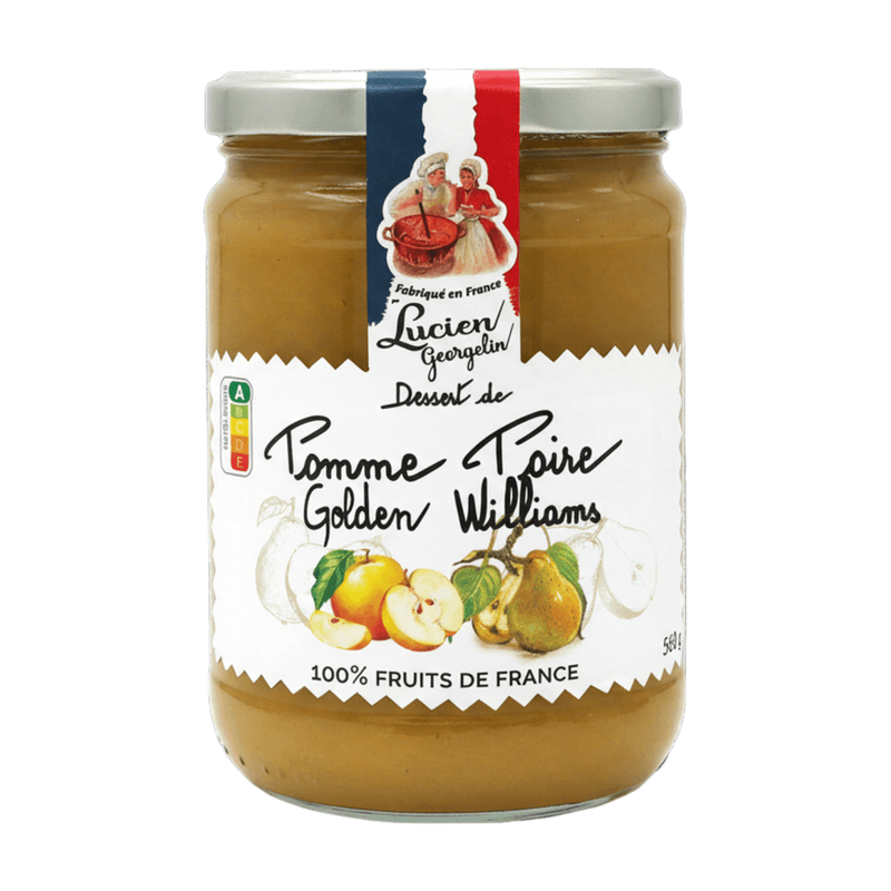 LUCIEN GEORGELIN Dessert de pomme Golden et poire Williams - 560 g